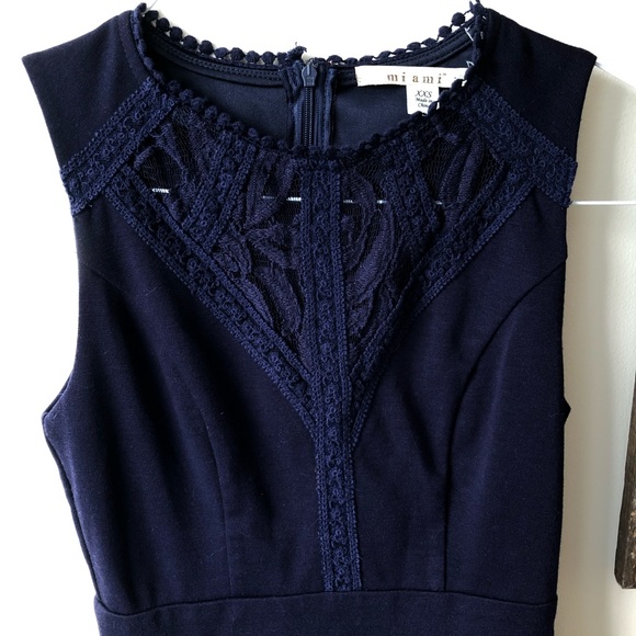 Francesca’s Navy Blue Lacy Dress - Picture 3 of 7